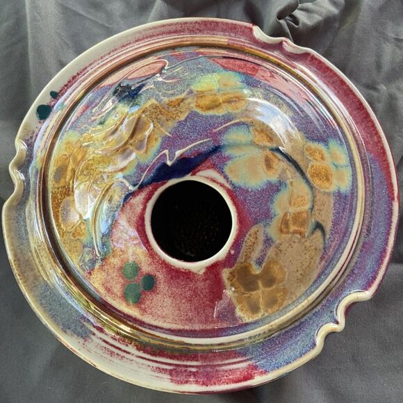 Signed Pottery Ikebana Flower Vase - Picture 1 of 3